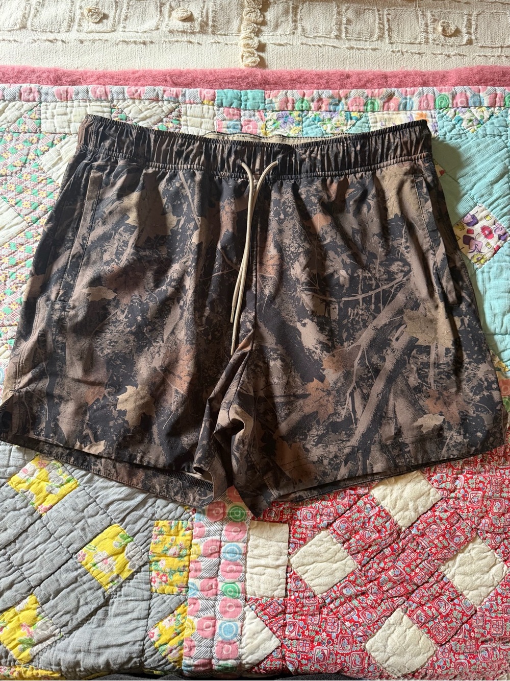 Abercrombie & Fitch Brown and Black Camouflage Swim Shorts